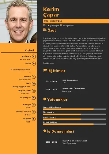 Tarih Öğretmeni Cv Örnekleri cv indir